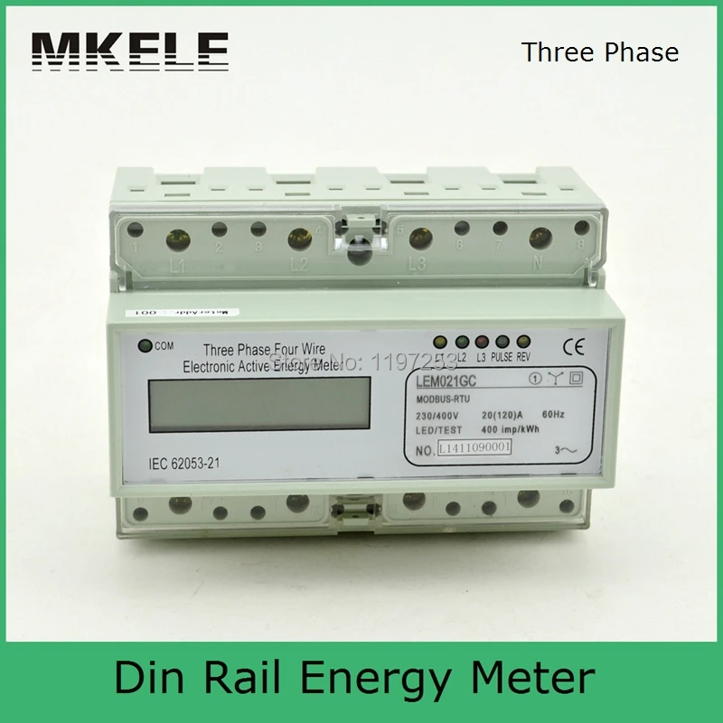 Modbus RTU din-рейку MK-LEM021GC портативный цифровой ЖК-дисплей трехфазный счетчик энергии