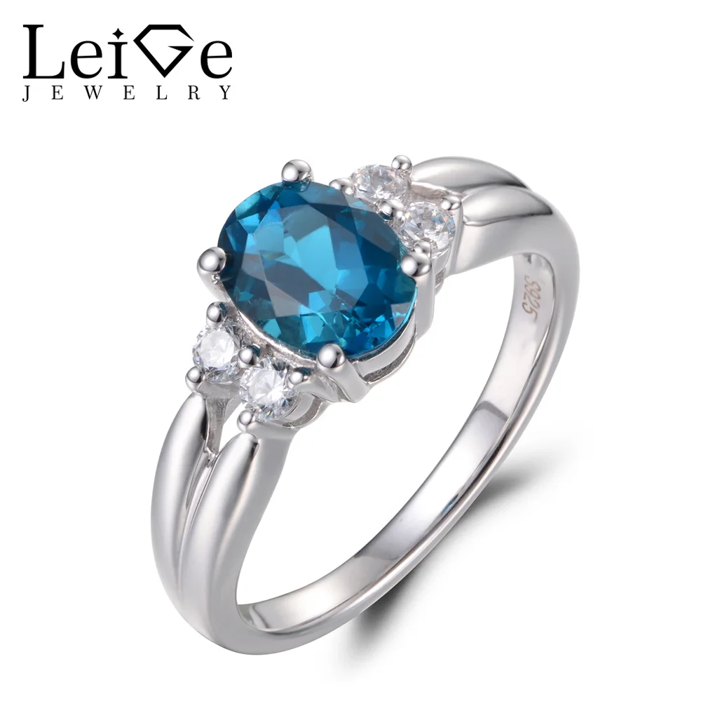 Leige Jewelry London Blue Topaz Rings Promise Rings Gemstone Ring