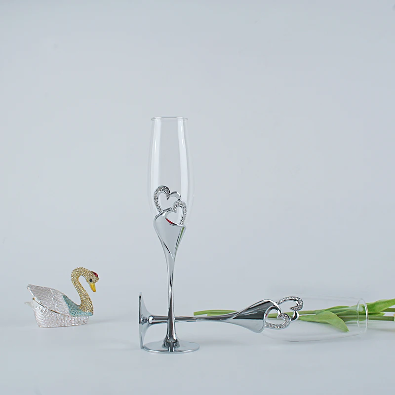 2 шт./компл. с украшением в виде кристаллов Свадебные тостов бокалы для шампанского для питевых чашек вечерние брак вина украшения свадебные подарки