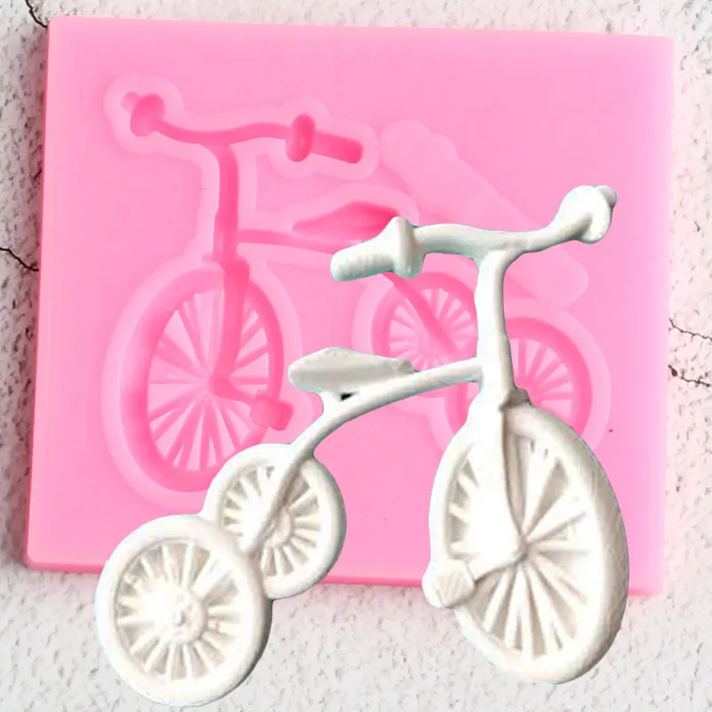 

3D Bicycle Silicone Mold Confectionery Chocolate Gumpaste Molds Fondant Cake Decorating Tools Cookie Baking Candy Clay Moulds