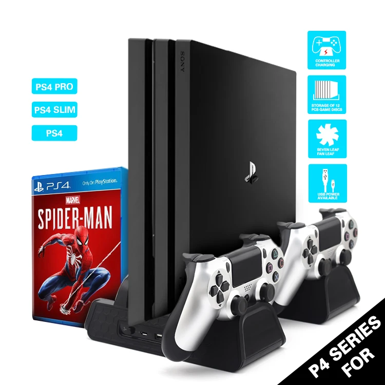 3 в 1 для PS4/PS4 Slim/PS4 PRO вертикальная подставка с двойным контроллером зарядная