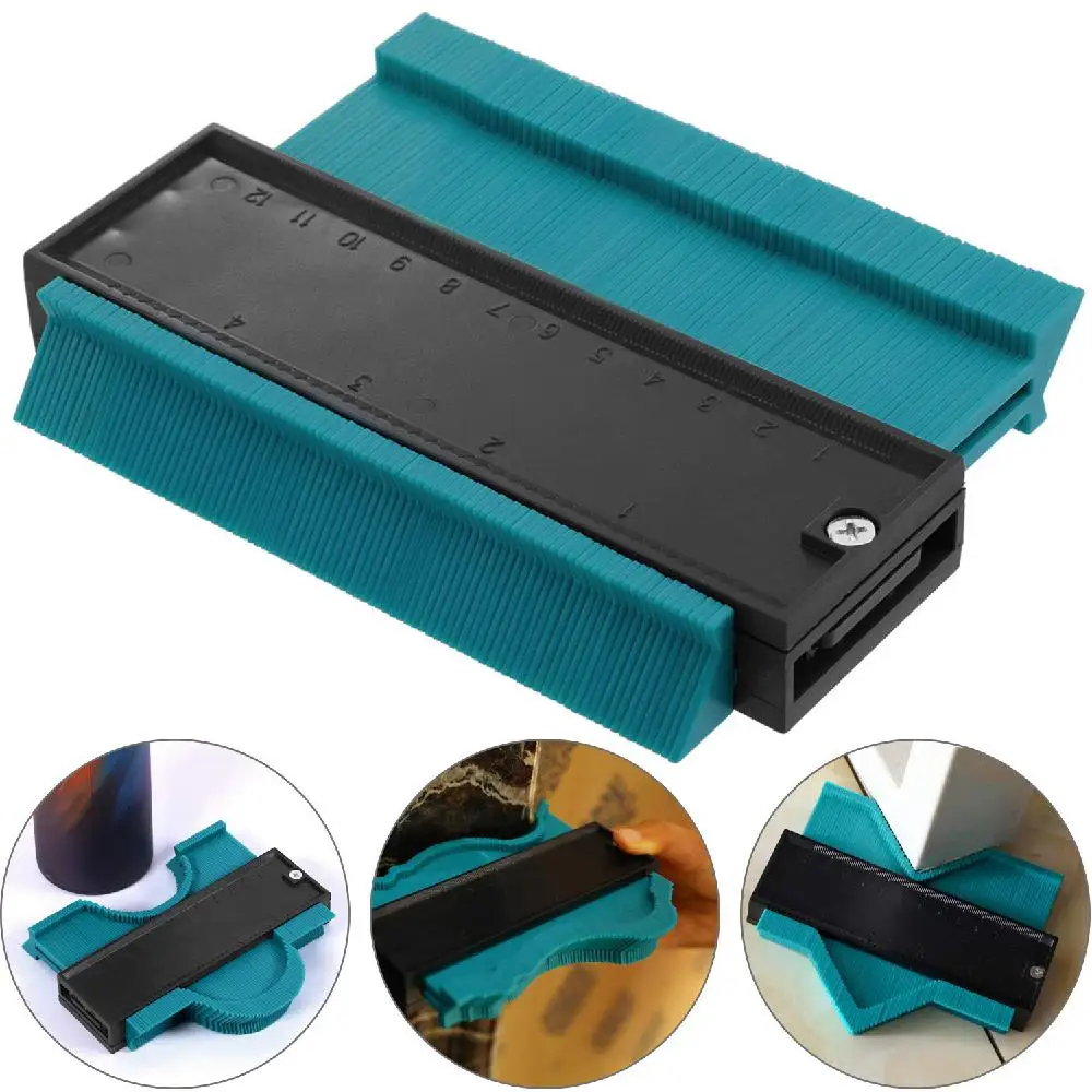 

None Profile Gauge Multi-functional Plastic None Duplicator Edge Shaping Measure Ruler for Tiling Laminate Woodworking r25