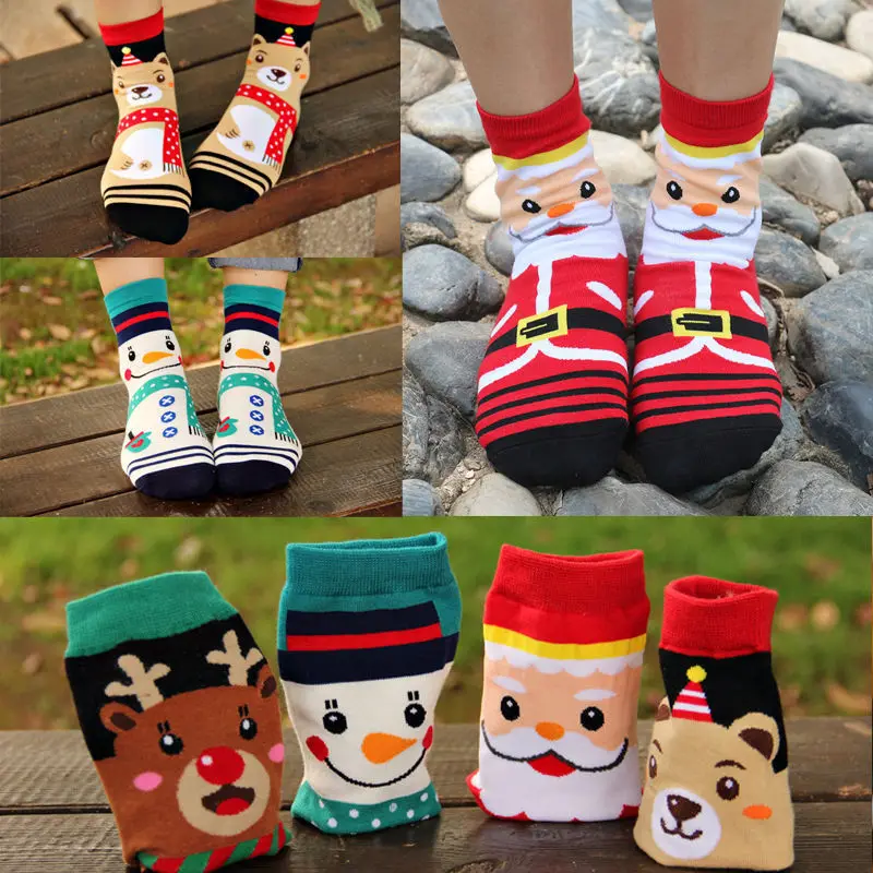 Women's Socks Christmas Cartoon Funny Socks Year end Celebration