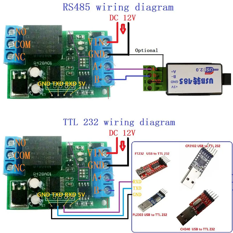 12V Многофункциональный серийный релейный модуль с plc разъемом контроллер RS485 EM88