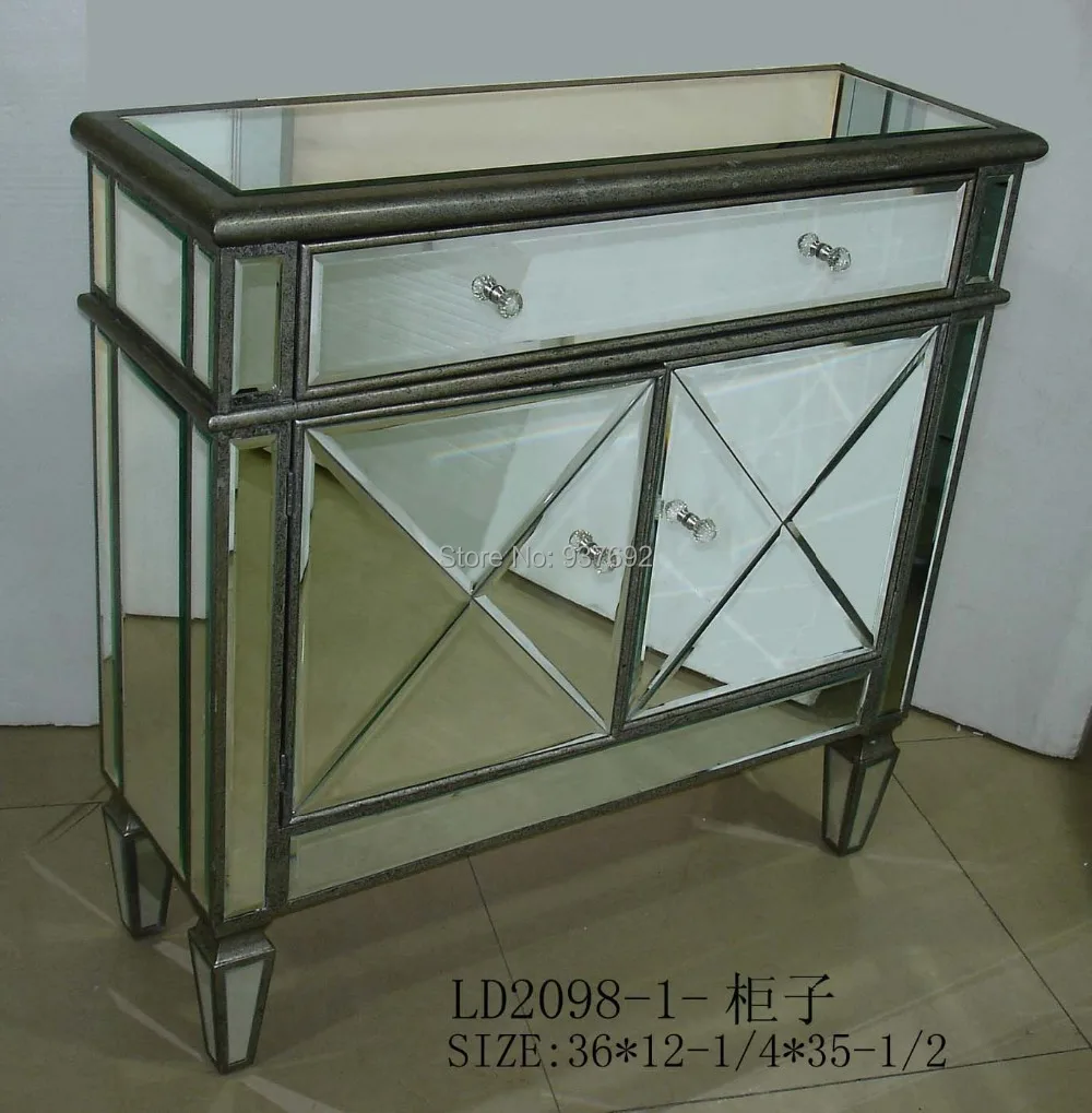 AW2860 mirrored living room chest, console table with 2 doorsin Living Room
