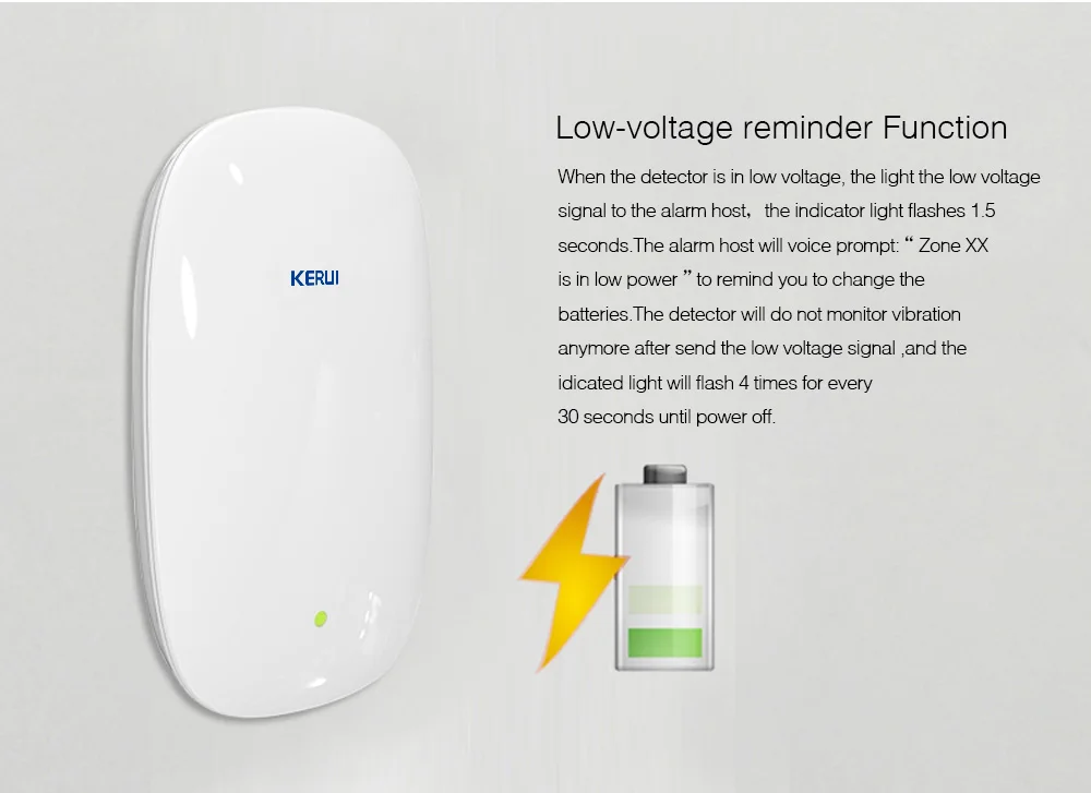 KERUI Z31 беспроводной дверной и оконный детектор вибрации датчики удара для сигнализации для G18 W18 W1 W2 G19 охранная сигнализация