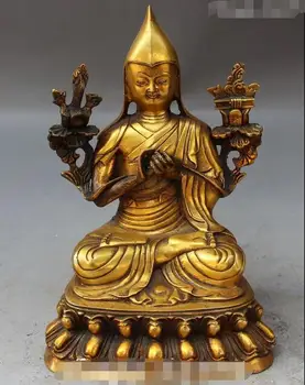 

Tibet Buddhism Bronze Gilt Seat Je Tsongkhapa Tsongkhapa Buddha Statue