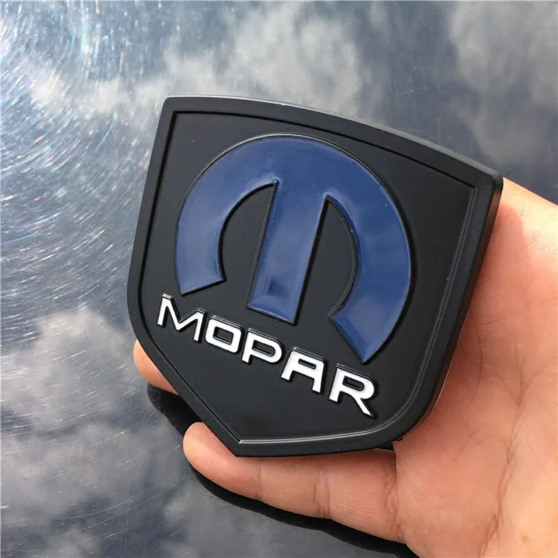 

Blue M MOPAR PERFORMANCE Shield Irregular Metal Badge Emblem Car Styling Refitting Rear Trunk Sticker for JEEP Fiat Chrysler