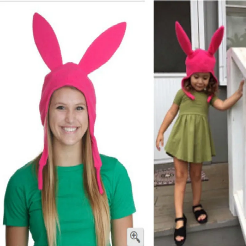 2018 семейная подходящая шапка Louise Bunny Ears Cosplay Beanie розовая для мамы девочки Забавная