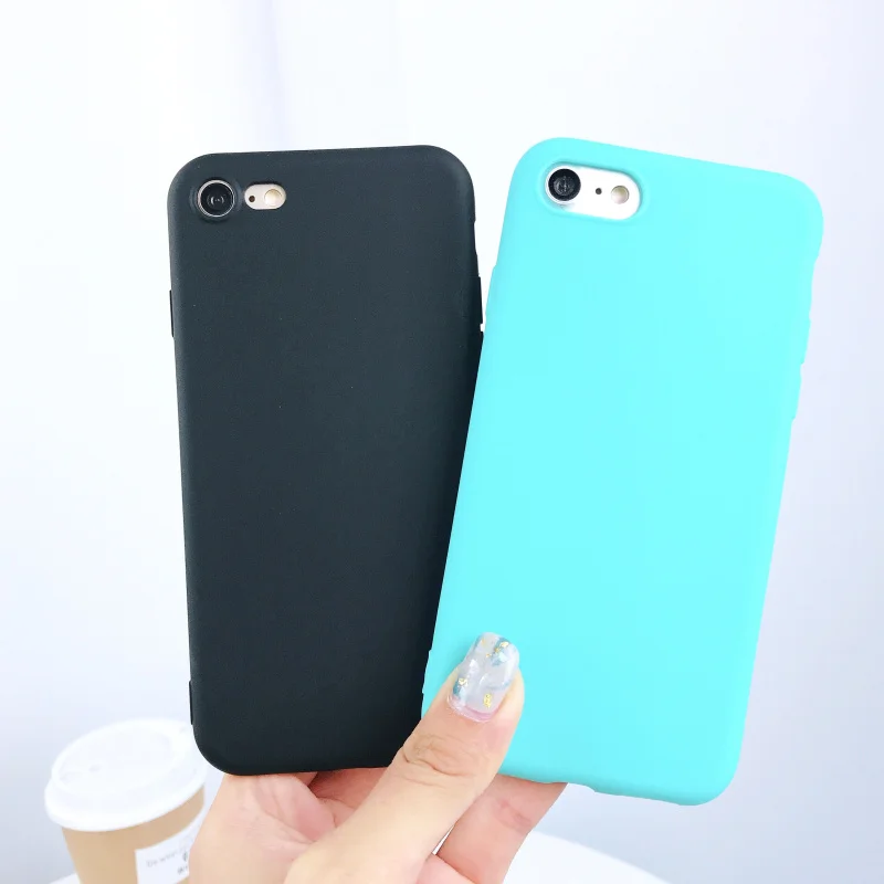 

For iPhone X XR XS MAX case Coque Luxury candy color TPU soft Silicone back Cover on for iPhone 5 5S SE 6 7 8 plus cover