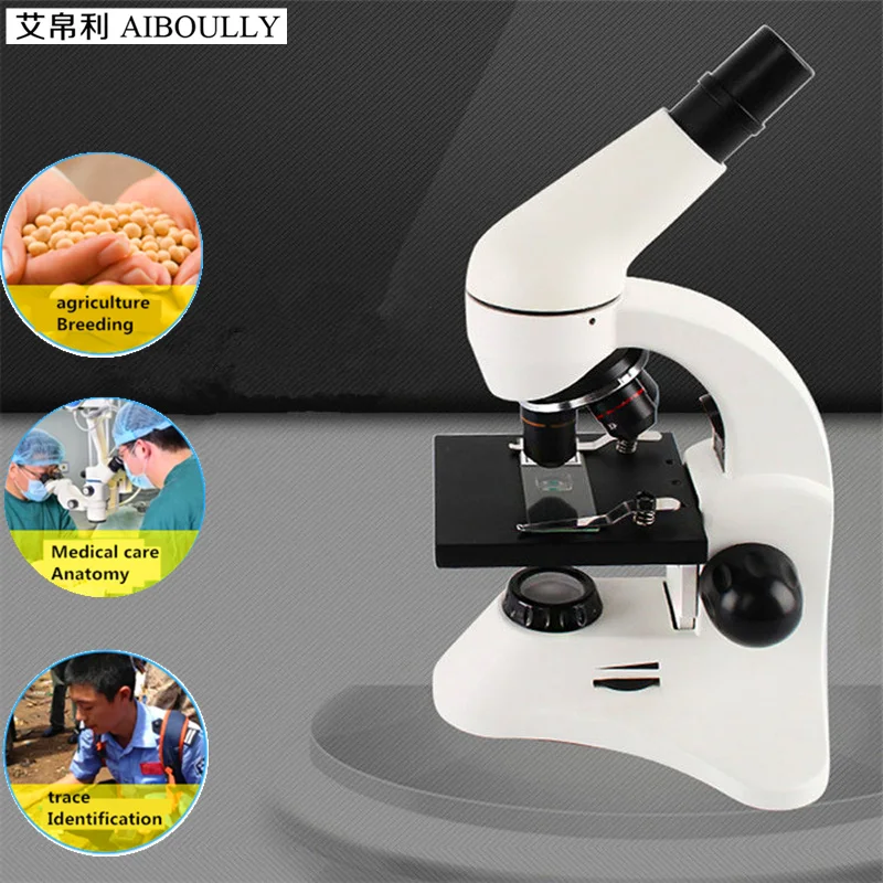  AIBOULLY 1600 Times Magnification of Scientific Experiments in Children's Microscope Animal and Pla