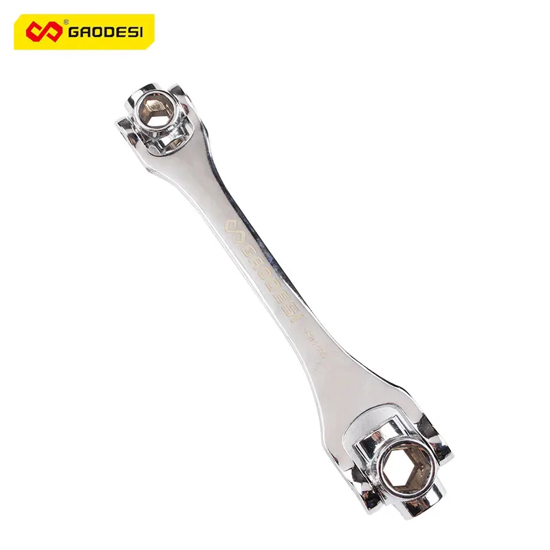 8 In 1 Adjustable Wrench Hexagon Multi functional Socket Wrench Chrome