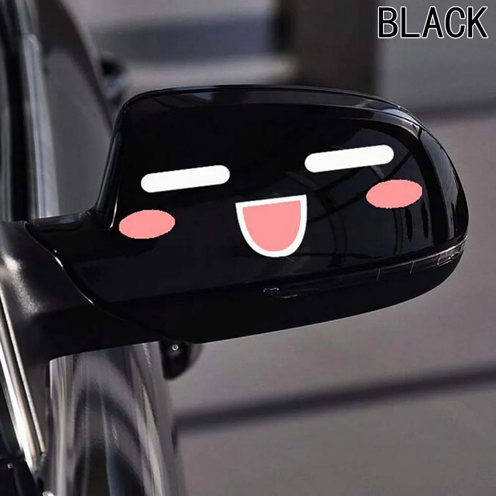 Smiling Face font b Car b font Sticker Cartoon Rearview font b Mirror b font Decal