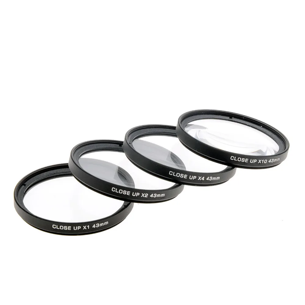 

JUST NOW High-Profession Close Up Macro Lens Kit (+1 / +2 / +4 / +10) Diopter Filters Set for DSRL camera - Black (43mm)