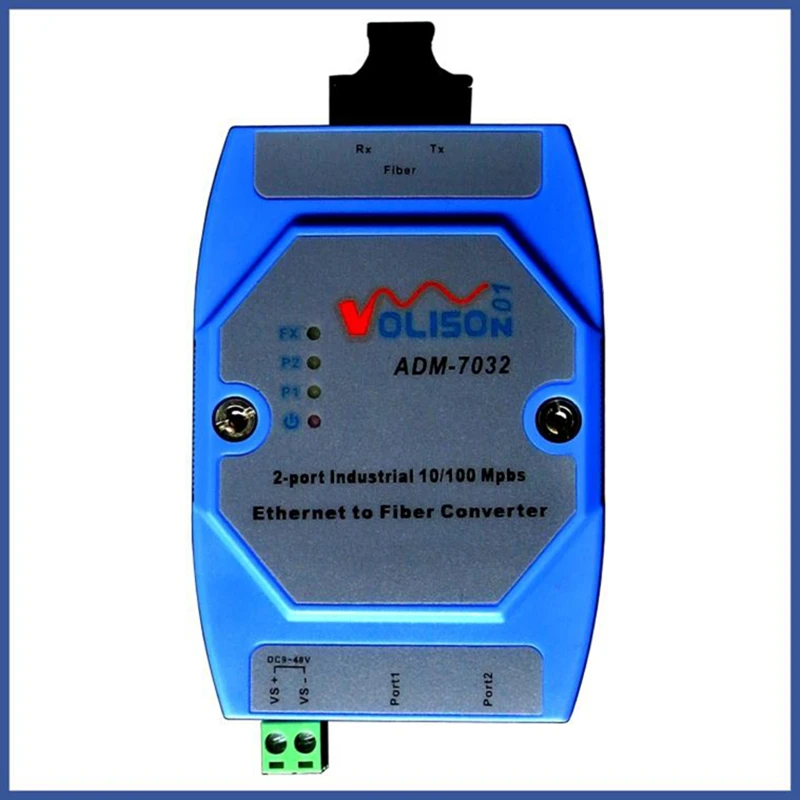 

ADM-7032 industrial 1 light 2 electric fiber transceiver 2 way 100M photoelectric converter guide rail installation