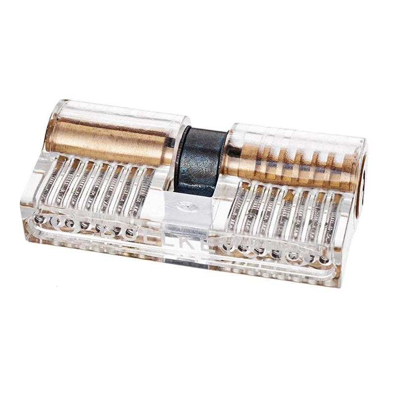 Practice Transparent Lock Pick Visible Training Skill Cutaway Inside Copper Padlock Tool For Locksmith  2