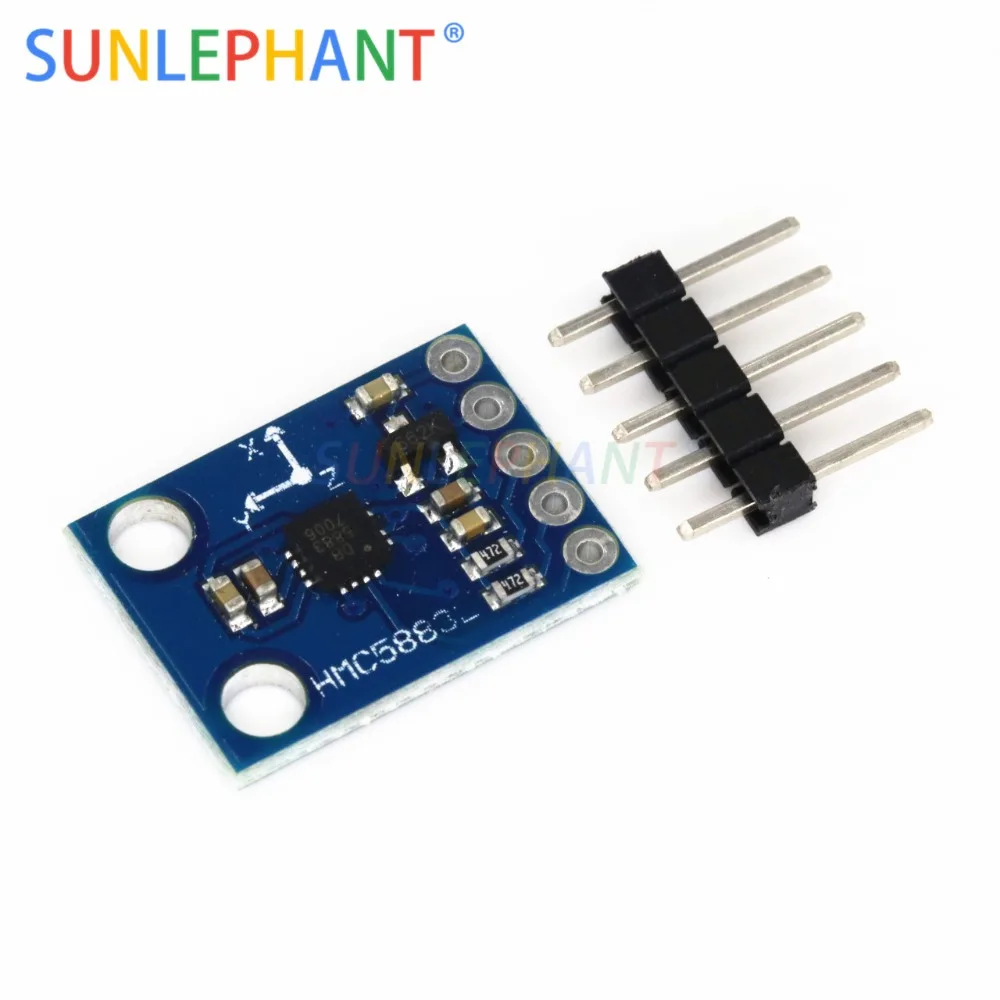 

SUNLEPHANT GY-273 3V-5V HMC5883L Triple Axis Compass Magnetometer Sensor Module Three Axis Magnetic Field Module For Arduno