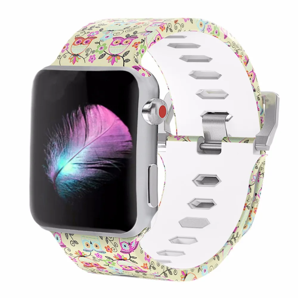 

Bemorcabo Replacement Band for Apple Watch Series 3/2/1,Silicone Sport Style Wristband Watch Bracelet Strap for iWatch 38mm 42mm
