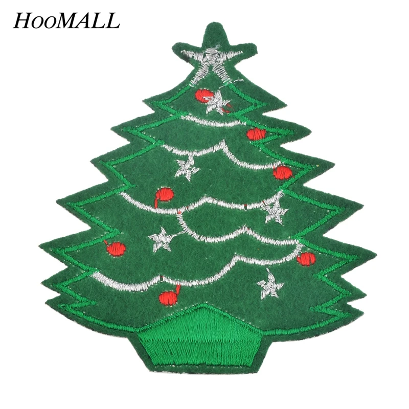 Hoomall 5PCs Christmas Tree Patches For Clothing Iron On Embroidered