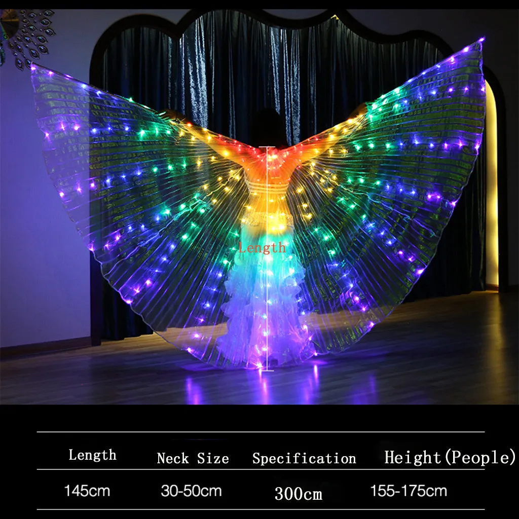 Светодиодный костюм для танца живота с крыльями бабочки, светящаяся одежда для выступлений, одежда для выступлений, танцевальный костюм