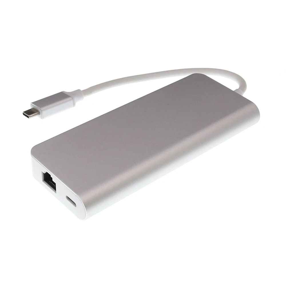 5 шт./лот Thunderbolt 3 USB C Тип на 2 0 Hub с 4K 30hz HDMI VGA 1000M RJ45 PD зарядный адаптер для Macbook|USB-хабы|