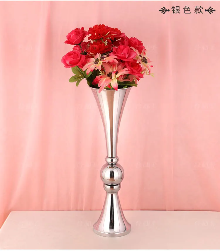 

Gold or Siver Table Centerpiece metal flower vases Wedding Decoration