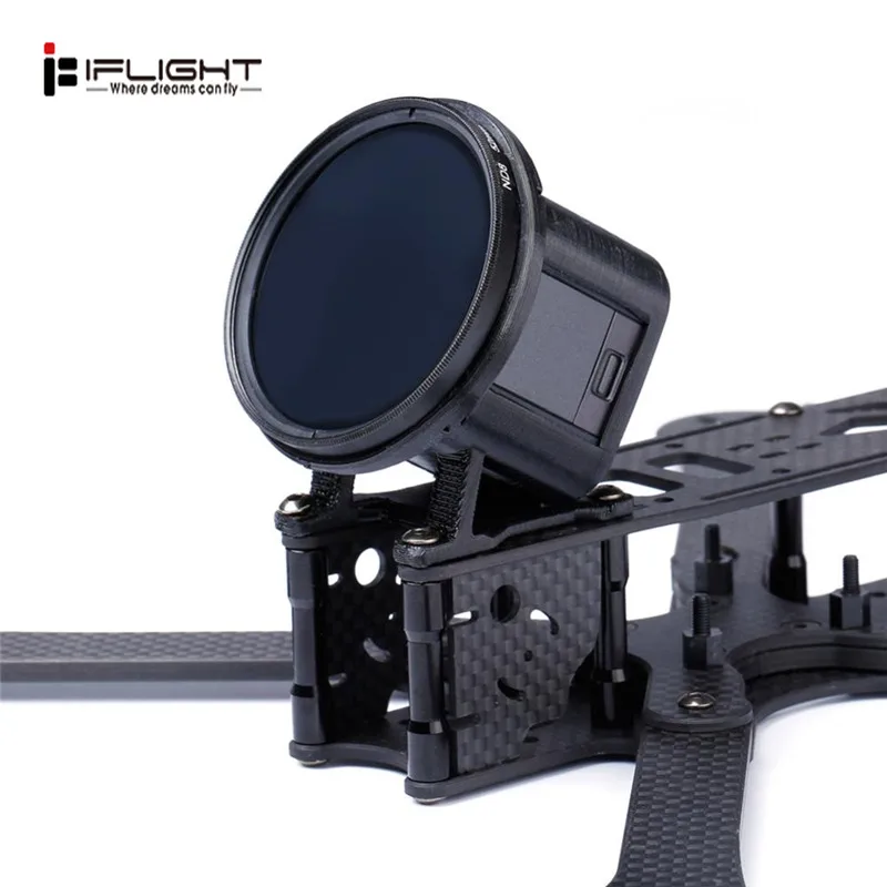 

iFlight 3D Printed TPU Camera Mount 30 Degree for GoPro Session w/ ND 52mm Lens Filter for RC FPV Racing Drone Models Spare Part
