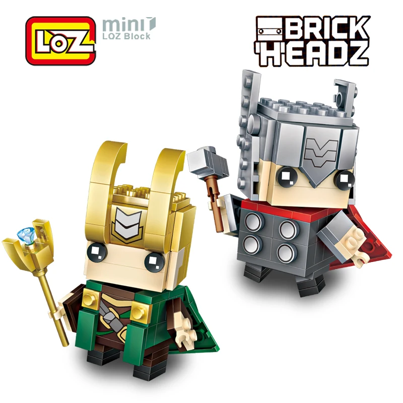 

LOZ Thor Loki God Super Hero Model Mini Building Blocks Brick Head Figure Toy For Ages 6+ Offical Authorized