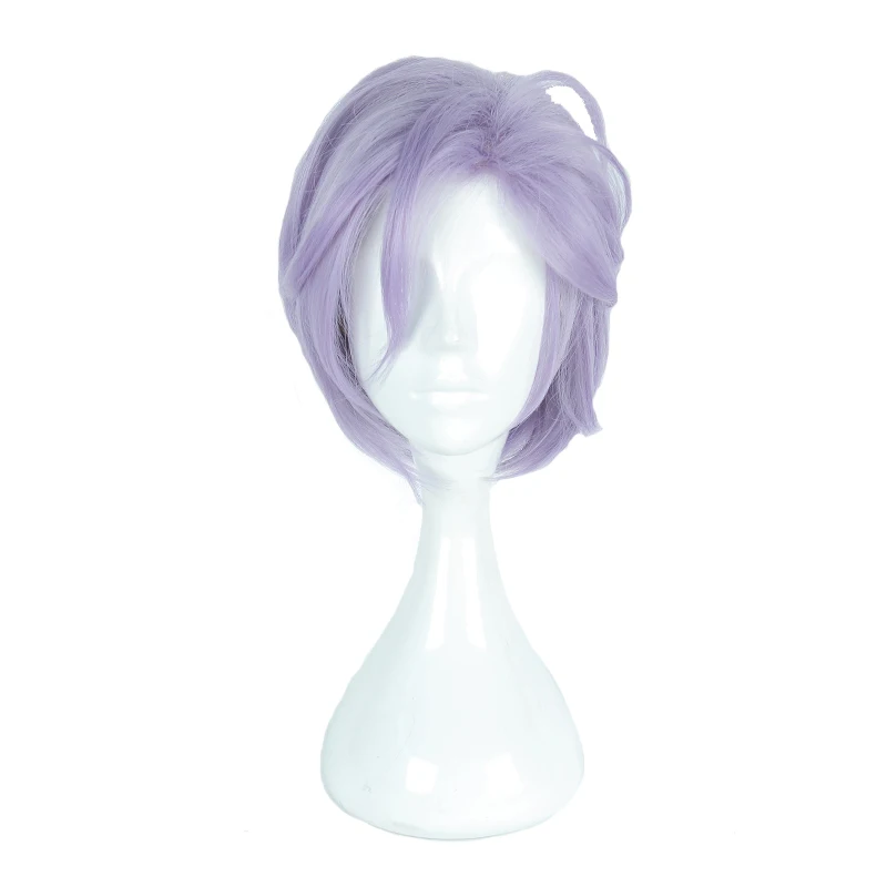 MCOSER 30 см короткий кудрявый синтетический парик Высокая температура волокно светильник фиолетовый цвет термостойкие парики WIG-636S