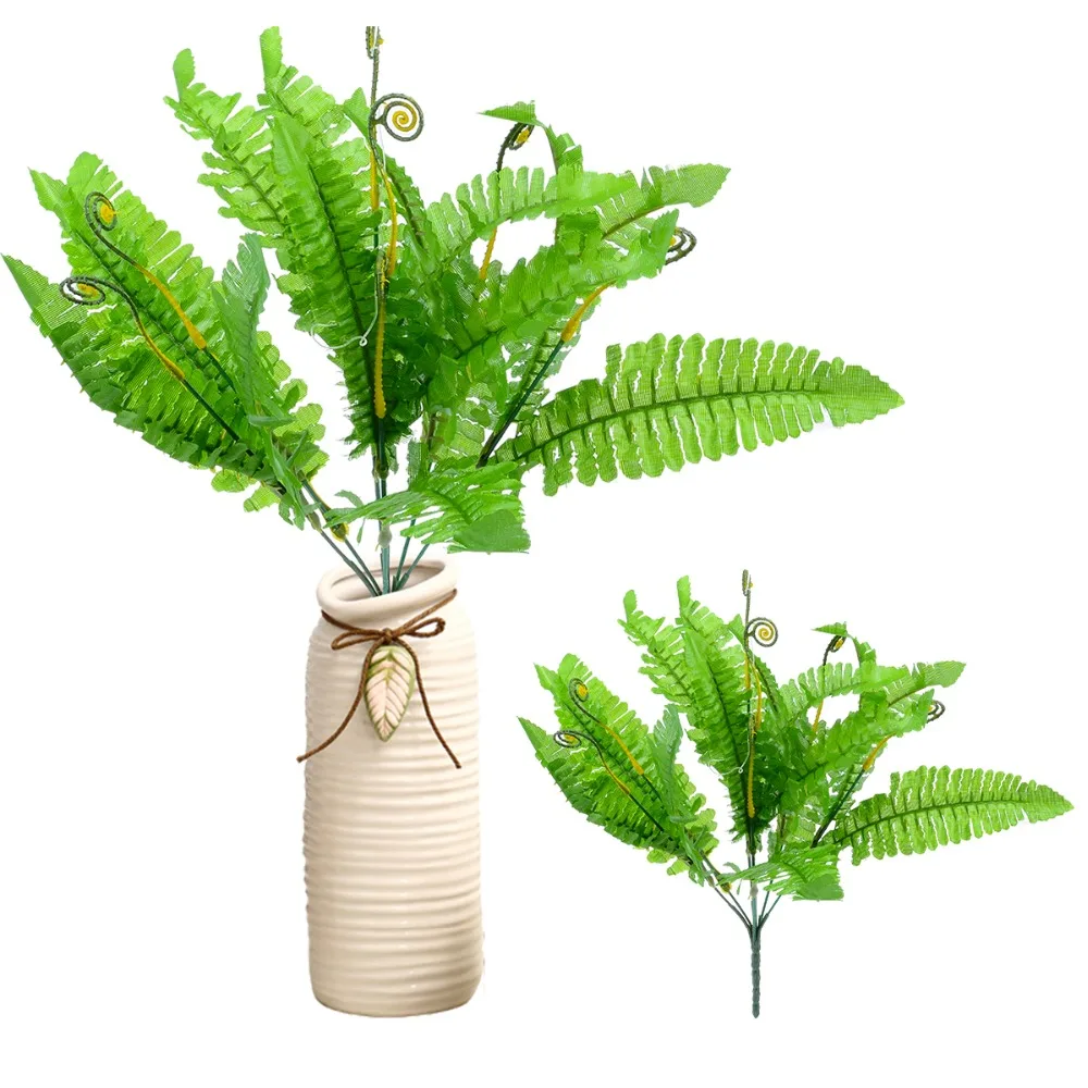 

Artificial Floral Boston Fern Silk Fake Plant Foliage Silk Potted Ferns for Office Home Decorative Flower Plant Wedding Decor