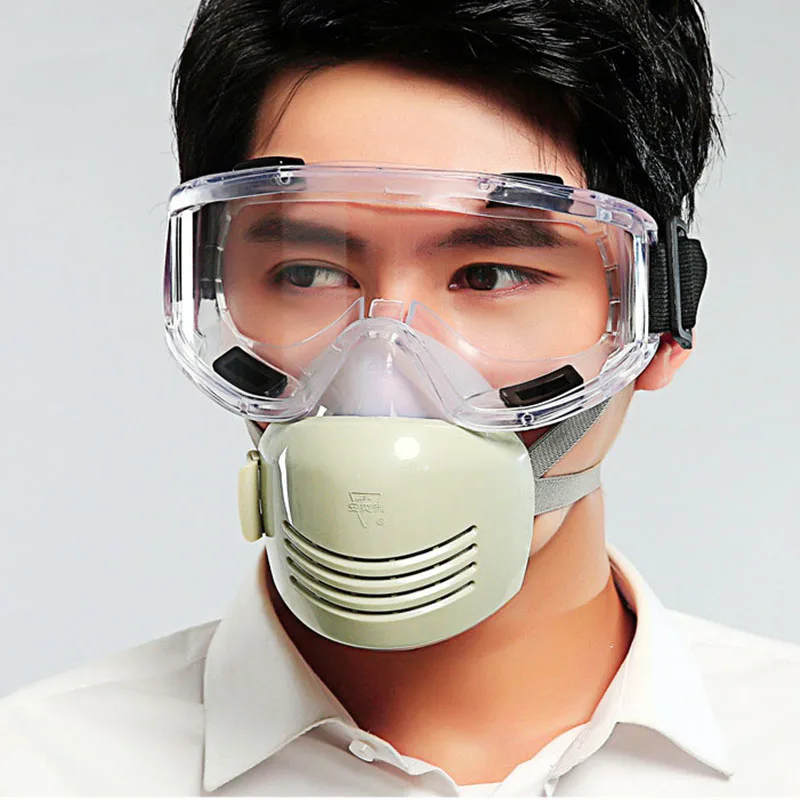 

Dust Silicone Safety Mask with Goggles Breathable for Coal Mine Industry Anti-fog/haze/PM2.5 Protective Respirator 701B