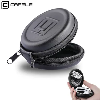 Cafele Mini Earphone Holder Case Storage Carrying Hard Bag Box Cover for Earphone Earbuds USB Cable SD TF Cards Protective Case original kz earphone case fiber zipper headphones hard case storage carrying pouch bag sd card box portable earphone bag