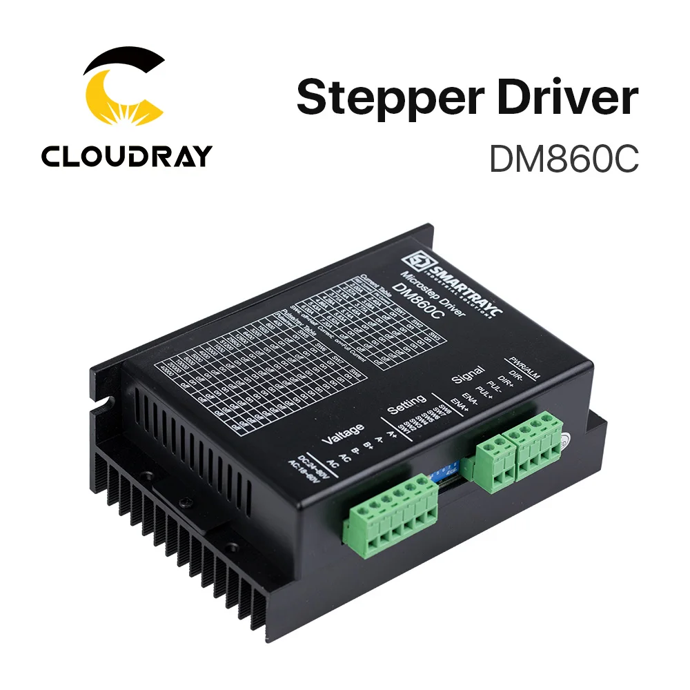 Cloudray 2-Phase Stepper Driver DM860C Supply Voltage 18-60VAC & 24-80VDC Output 2.4-7.2A Current