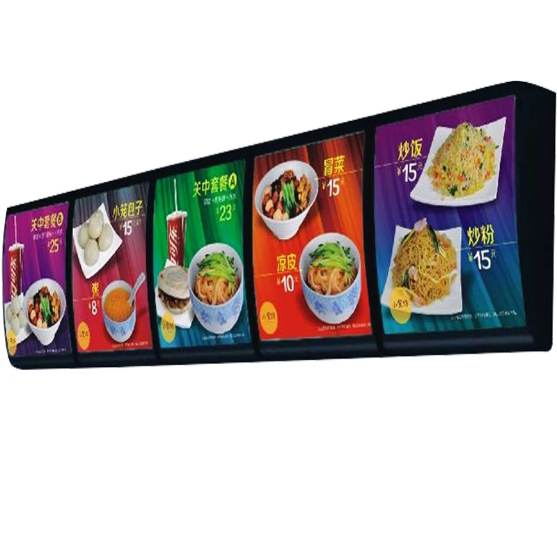 5Graphics/column) Wall Mounted D Curved Lightbox, LED Backlit Illuminated Poster Display for Restaurant,Cafe