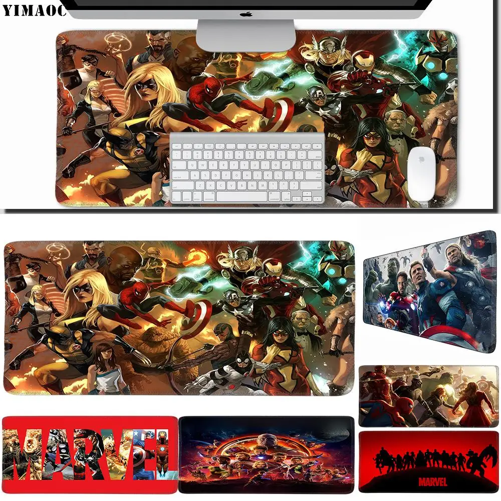 

YIMAOC 30*60 cm Large Mouse Pad Gamer Mousepad Rubber Gaming Desk Mat with Locking Edge Marvel Comics Superheroes Avengers