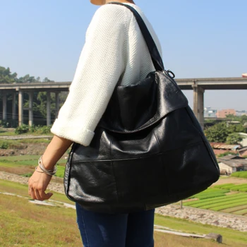 

New Genuine Leather Big Women Handbag Female Crossbody Bag Summer Girls Shoulder Bags Messenger Bag Cowhide black