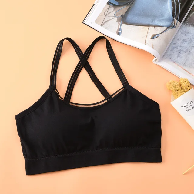 Sport Top Fitness Women Cropped Lace Tank Top Padded Fitness Gym Top