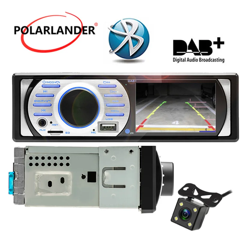 

1Din Car Radio In-Dash Interface 12V USB/TF/AUX in 3.0 " HD DAB+ FM ISO Contact Auto Audio Stereo MP5/WMA Bluetooth With Camera