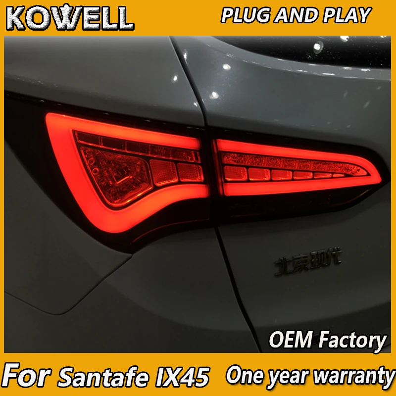 

KOWELL Car Styling for Hyundai IX45 Tail Lights 2013-2016 New Santa Fe LED Tail Light Rear Lamp LED DRL+Brake+Park Stop Lamp