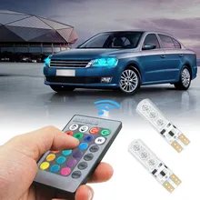 1 пара RGB внутренняя отделка Ширина лампа светильник с пультом дистанционного управления Управление 12V 6 SMD Авто Атмосфера лампы JDH99