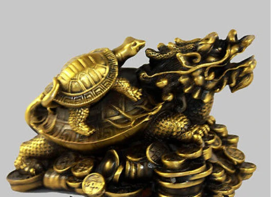 

8'' China Dragon Turtle Tortoise Ingot Copper Cash Lucky Bronze Statue decoration bronze factory outlets