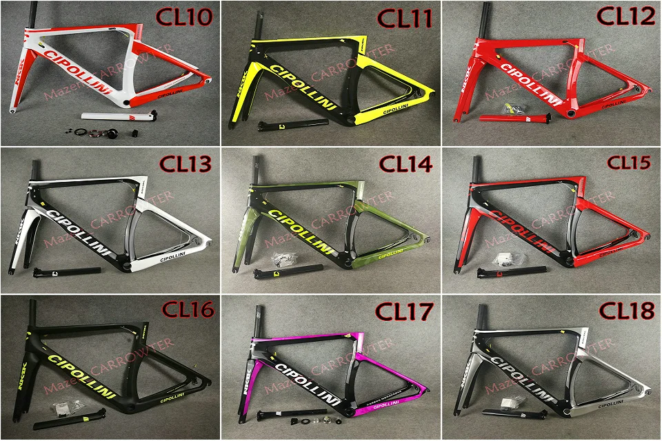 Cheap Top sale 16 colors T1000 3K CARROWTER C60 carbon road bike frame With 48/50/52/54/56cm BB386 Matte/Glossy bicycle Frameset 40