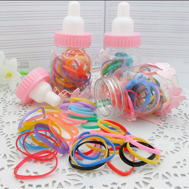Bottle Random Colors TPU Silicone Rubber Bands Elastic Hair Bands