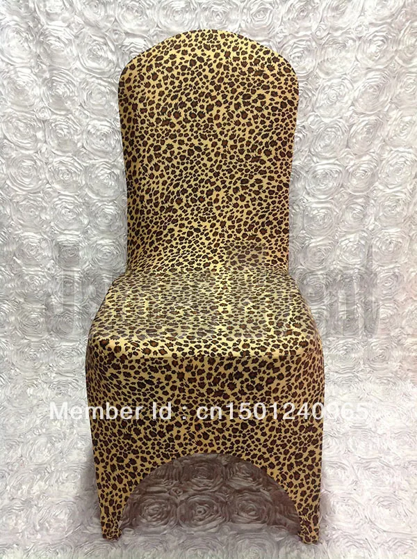 Hot Sale Leopard Skin Print Spandex Chair Cover Arch Front For Wedding
