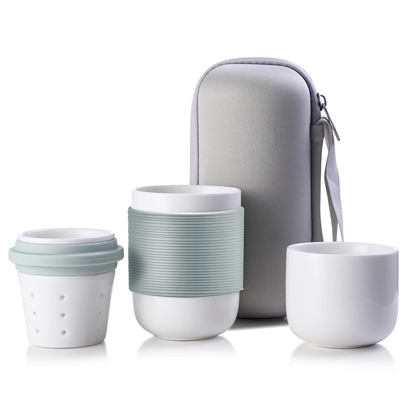 Японские чайные чашки, керамическая кружка для путешествий, чайный набор кунг-фу с заваркой, портативный чайный горшок, набор, кофейная кружка с дорожным пакетом, анти-горячий