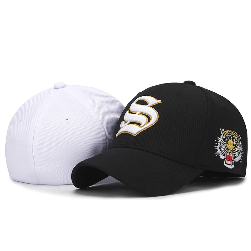 

high-grade embroidery casual outdoor fully enclosed cap Spring and summer European and American style stretch size baseball cap