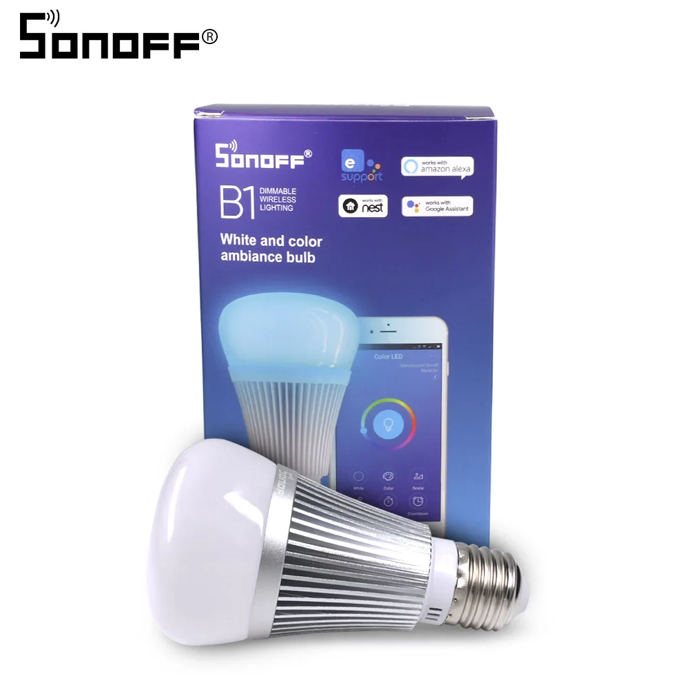

Sonoff B1 Dimmer E27 Smart Switch LED RGB Color Changing Light Wireless Remote for Smar Home