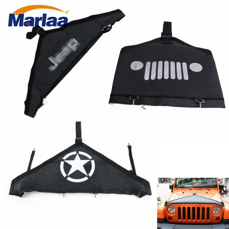 

600*300D PVC Oxford + PP Engine Hood Cover T style Bra Front Hood Protector For Jeep Wrangler JK 2007-2017