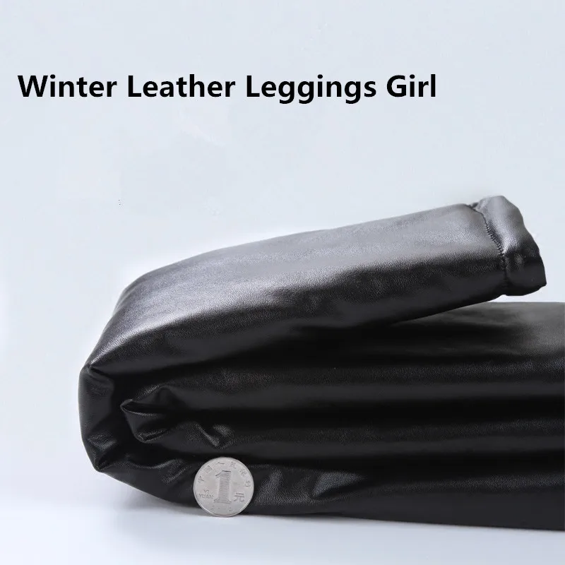 Winter Girls Leggings Children Plus Thick Velvet Leather Trousers Casual Girls Pants Fashion Skinny Pencil Pants leggings girl Winter Girls Leggings Children Plus Thick Velvet Leather Trousers Casual Girls Pants Fashion Skinny Pencil Pants leggings girl