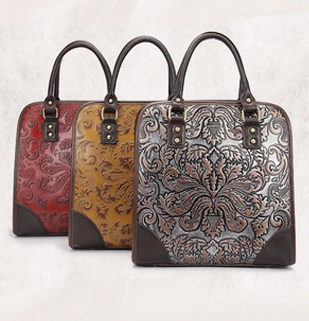 

Mujeres Tendencia Vintage Genuino Cuero Repujado Bolso Casual Crossbody Messenger Bolsas Hombro Famosa Marca Bolso Del Zurriago